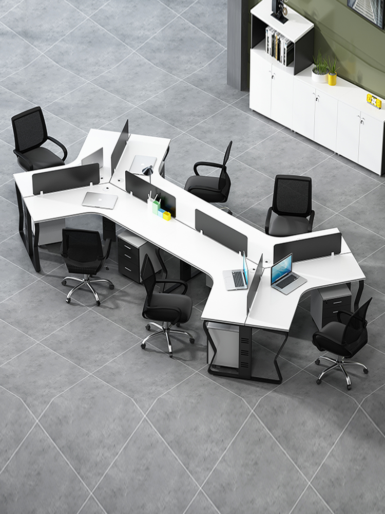 Staff desk and chair combination 3 5 6 8 people simple modern screen computer desk staff desk work desk