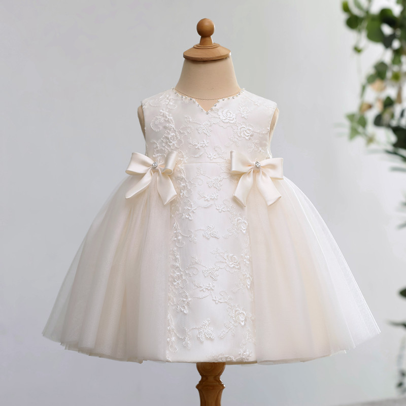 Princess Birthday Dress Woman Baby Grabbing Weekly Dresses Korean Version Lace Girl Small Wedding Dresses Flower Champagne Champagne