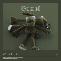 ins ugly cute long-legged frog doll pendant decoration kaws plush doll keychain girl schoolbag hanging decoration tide
