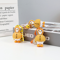 Creative cute duck doll keychain female cute couple schoolbag hanging car key chain ins Net red pendant