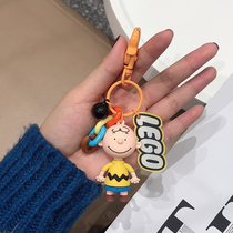 Snoopy keychain pendant female cute personality creative cartoon Charlie Brown car key chain bag pendant