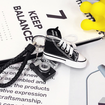 Canvas shoes personality creative keychain female cute pendant ins couple bag hanging ornaments Korean car key chain