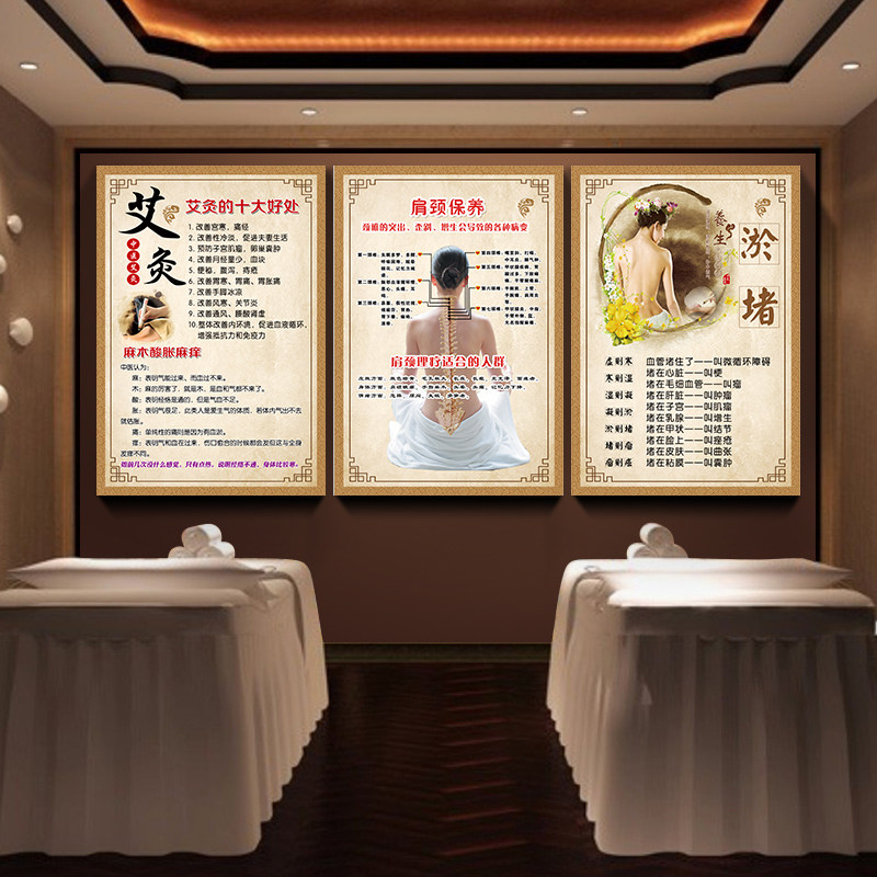 Chinese Medical Health Hall Painting Beauty Sauna Decoration Picture Putting Can Acupuncture Massage Massage Graphic Poster