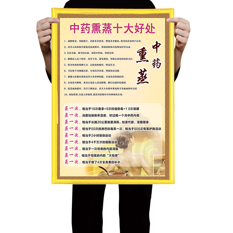 Top ten benefits of traditional Chinese medicine fumigation advertising poster health beauty salon decorative painting propaganda poster confinement sweat wall chart