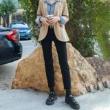 Весенние джинсы, приталенные ретро демисезонные штаны, свободный прямой крой, высокая талия, подходит для подростков