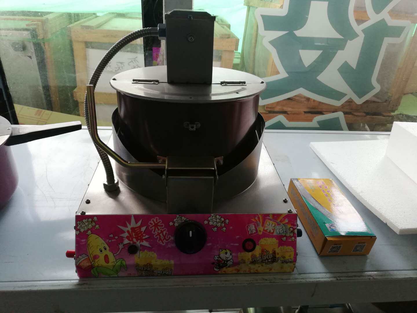 New popcorn professional pot gas desktop commercial pot stall electric hand crank ball fryer fully automatic machine