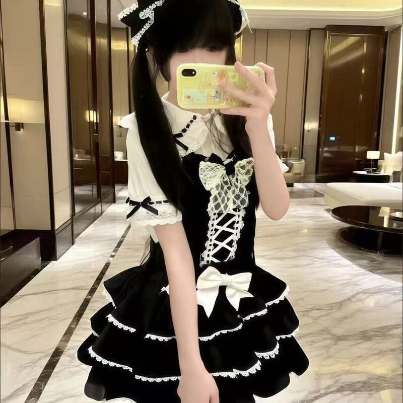 Cute Girl's Shirt, Showa Cake Lolita, Vintage Shirt, Three-Layer Lolita Skirt, Xiaoming's Inner Wear Cute Girl's Shirt, Showa Cake Lolita, Vintage Shirt, Three-Layer Lolita Skirt, Xiaoming's Inner Wear