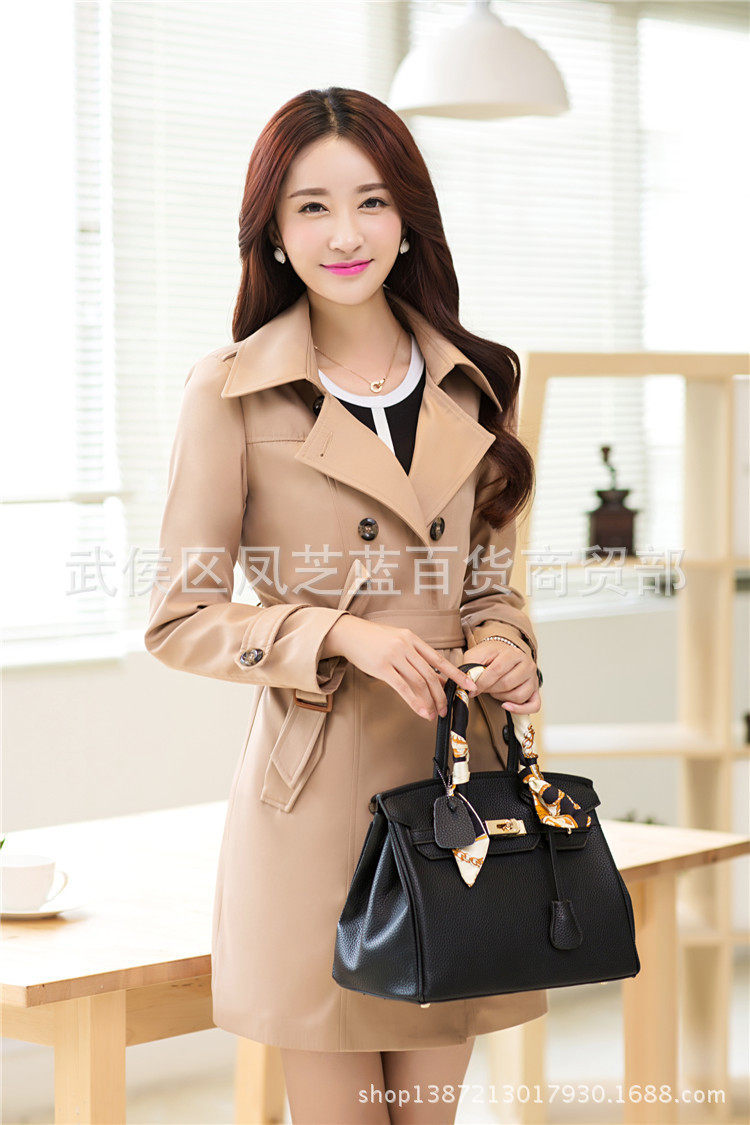 Новая осенняя зимняя женщина длинная куртка Ladies Trench Coats2017 