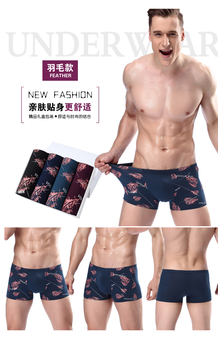 Hộp quà tặng Nam Đồ Lót Nam Boxer Cotton Cotton Thoáng Khí Modal Thoải Mái Sexy Quần Góc Đồ Lót Nam