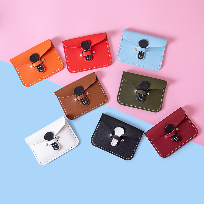 Handmade coin purse card holder DIY material bag female first layer cowhide large capacity card holder genuine leather hand-sewn card holder