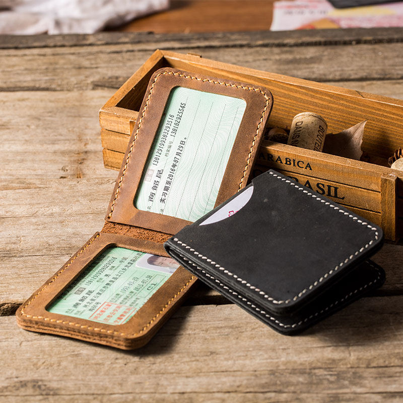 Xuesheng handmade cowhide motor vehicle driver's license leather case driver's license clip female cute leather male creative driving license case