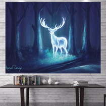  Starry sky deer dormitory hanging cloth ins rental house transformation background cloth Starry sky night tide brand personality simple style tapestry