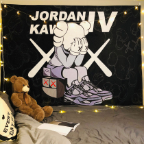  kaws Sesame Street tide brand Crayon Shinchan hanging cloth ins background cloth Net red wall cloth Bedroom decoration background wall