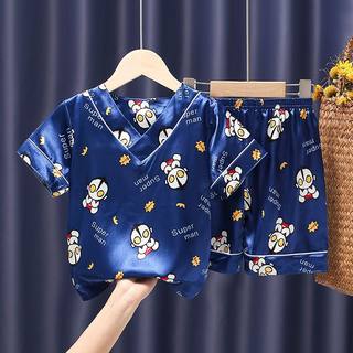 Boys Summer Pajamas Ice Silk Children's Air Conditioned Home Clothes