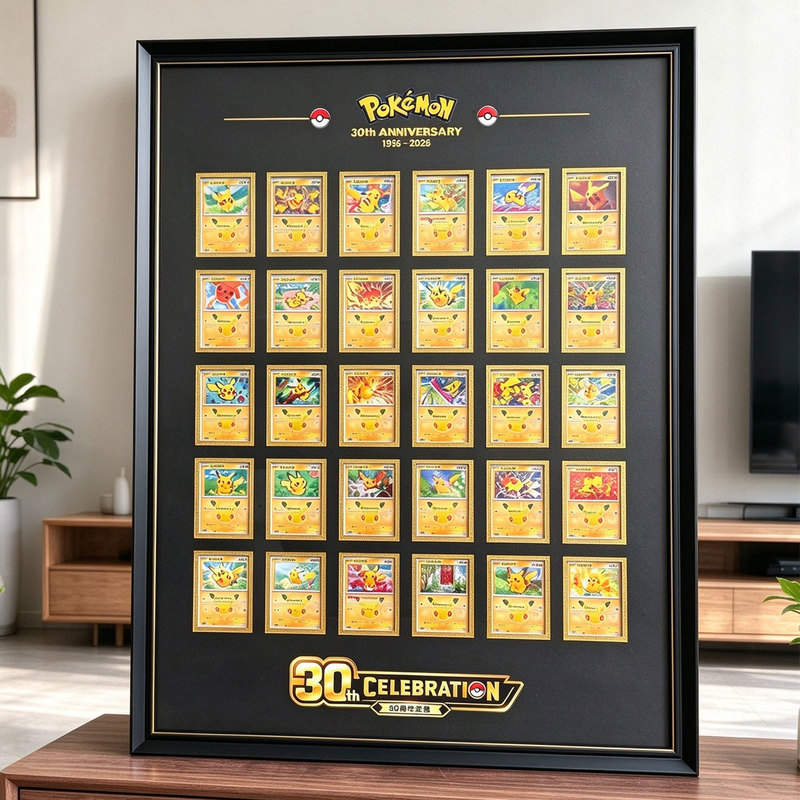 Pokémon 30Th Anniversary Card Shell Card Brick Storage Box Display Frame Collection Photo Frame Game Card Brick Decorative Painting