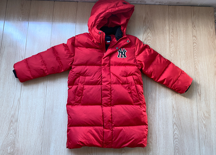 Tide brand Korean version boys and girls children's mid-length hooded down jacket 80 duck down 145 155 size adult size 11