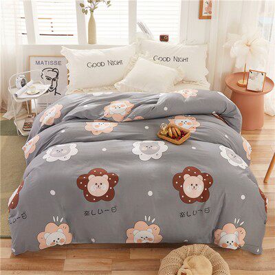 Pure cotton cartoon quilt cover single piece 1 5 m ordered single all-cotton minimalist wind is made by hood 180x200cm biathlon