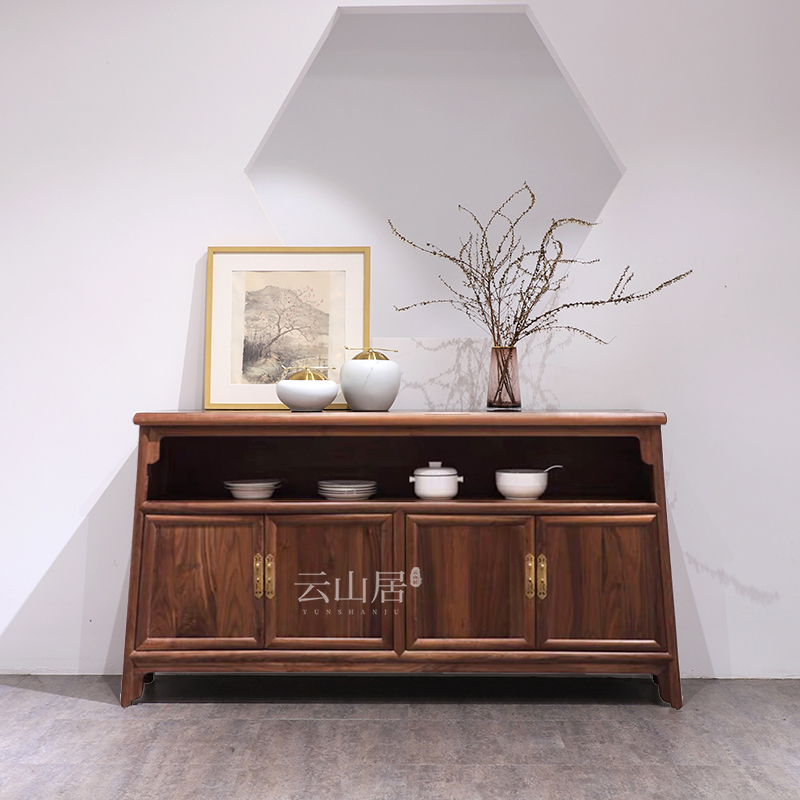 New Chinese Solid Wood Dining Side Cabinet Home Locker Containing Log Rack Cabinet Dwarf Teller Living Room Leaning Against Wall Custom-Taobao