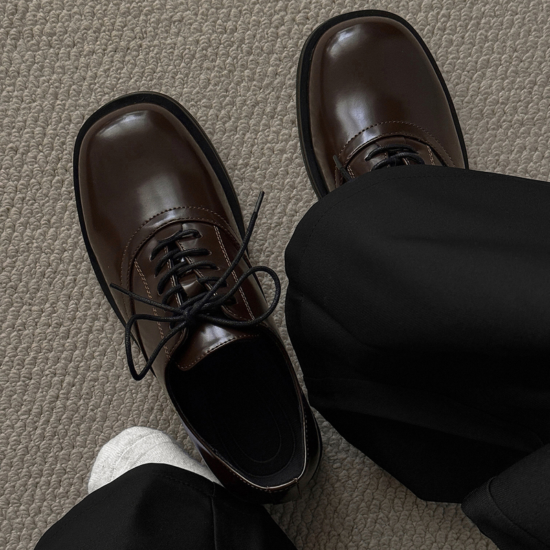 Cleanfit Derby Shoes for Men and Women, Niche High-End Square-Toe Couple's Shoes, Suitable for Commuting, Formal Wear, Casual Wear, Versatile Leather Shoes, Trendy Cleanfit Derby Shoes for Men and Women, Niche High-End Square-Toe Couple's Shoes, Suitable for Commuting, Formal Wear, Casual Wear, Versatile Leather Shoes, Trendy