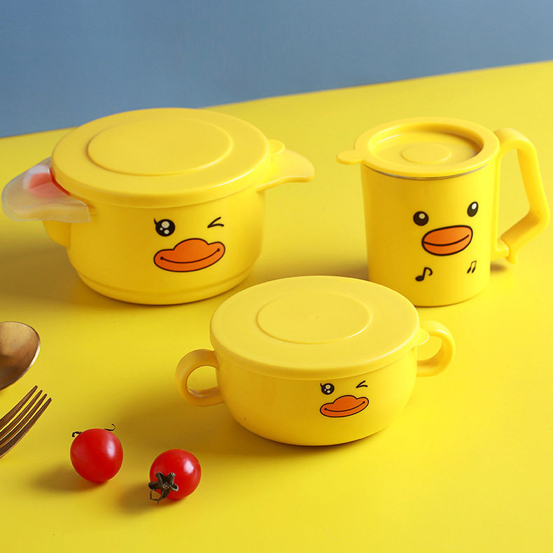 British ALCOCO baby water injection bowl baby insulated bowl fork spoon cup suit stainless steel baby cutlery