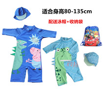 Children boys babies babies cute Korean conjoined sunscreen UV protection Warm Springs swimming patterns Tide