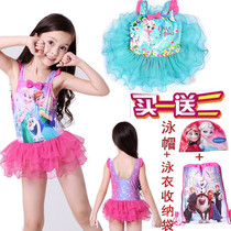 Girl childrens one-piece swimsuit Frozen Princess Aisha swimsuit baby gauze dress cute swimwear