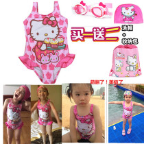 New Hello Kitty Childrens Swimsuit Girls One Swimsuit kt Cat Princess Girl Baby Cute Swimwear