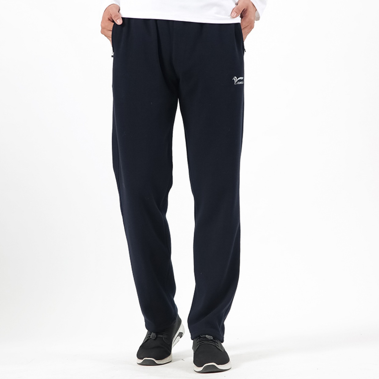 Mùa thu và mùa đông cộng với quần nhung thể thao trung niên nhung dày, quần cotton rộng cộng với phân bón XL quần chân thẳng quần jogger nam