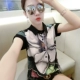 Ga châu âu 2019 mùa hè mới quạt hàn quốc nữ in ve áo thời trang áo sơ mi voan rời tay ngắn áo sơ mi nữ - Áo sơ mi chiffon ren