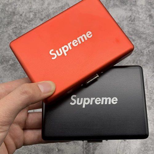 Высококлассный креативный металлический черный портсигар, алюминиевый сплав, простой и элегантный дизайн