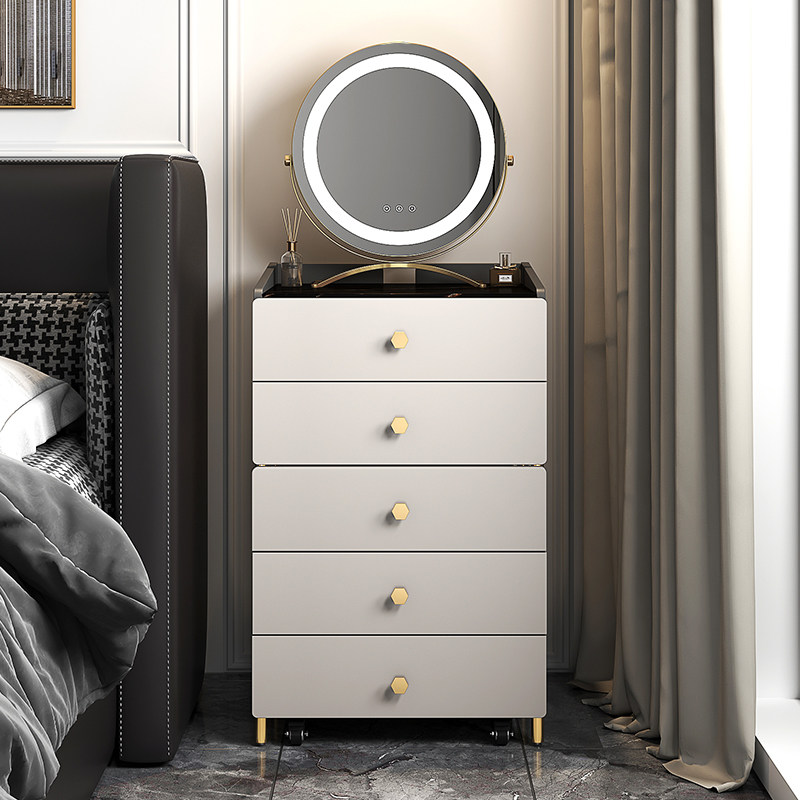 Light luxury rock slab dressing table small apartment bedroom storage cabinet integrated simple multi-functional dressing table net red ins wind