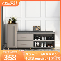 Light luxury shoe-changing stool home door entry can sit-type shoe cabinet and stool integrated into the door to store shoe racks and wear shoe stools