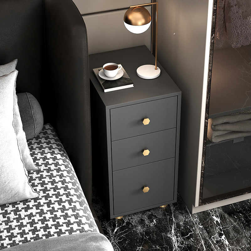 Light luxury ultra-narrow bedside table Nordic small bedroom locker home living room sofa side cabinet modern side table