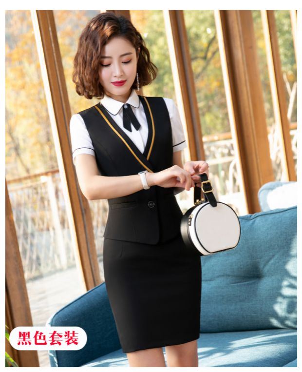 2019 áo vest nữ chuyên nghiệp phù hợp với đồng phục nữ tiếp viên hàng không mới mùa xuân và mùa hè thẩm mỹ viện khách sạn mùa xuân và mùa hè - Bộ đồ đồ bộ mặc nhà