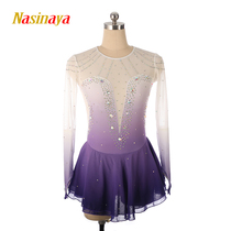 Funuo figure skating clothing performance clothing skating clothing children adult girls competition skirt long-sleeved multi-diamond gradient color