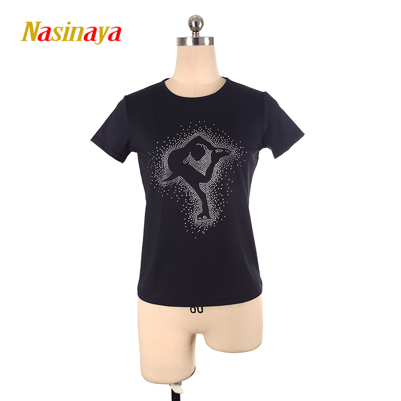 Fono 4 color customized children's adult figure skating suit training suit jacket bronzed drill short sleeve T-shirt 3 types of drill pattern 3