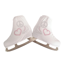Funuo professional figure skating shoe cover for skating and roller skating for boys and girls semicolon pink heart skate drill