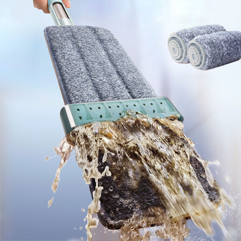 Mop optional six pieces of cloth No hand washing Flat mop Rotating mopping artifact Lazy tile floor mop pier mop