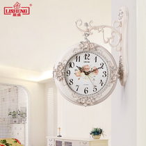 Living room double-sided wall clock modern simple hanging watch creative European silent American clock personality home art clock