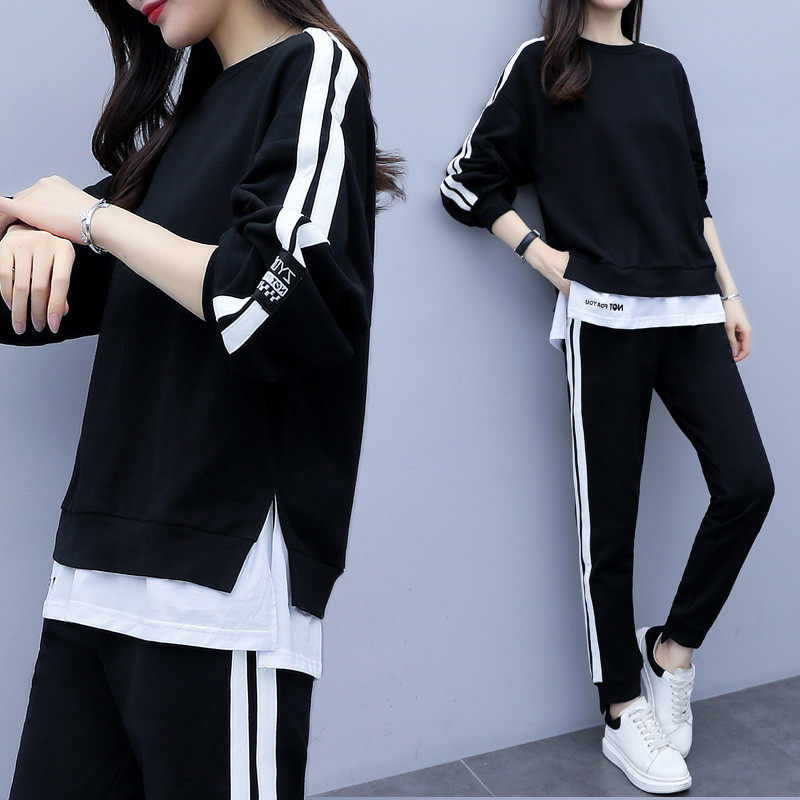 Maternity Spring Suit Fashion 2022 Spring Pregnancy Foreign Trendy Hot Mom Out Plus Size Sports Two-Piece Set