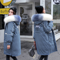 Pregnant women down cotton clothing winter fashion model 2021 new women long cotton coat tide hot mother loose thick coat