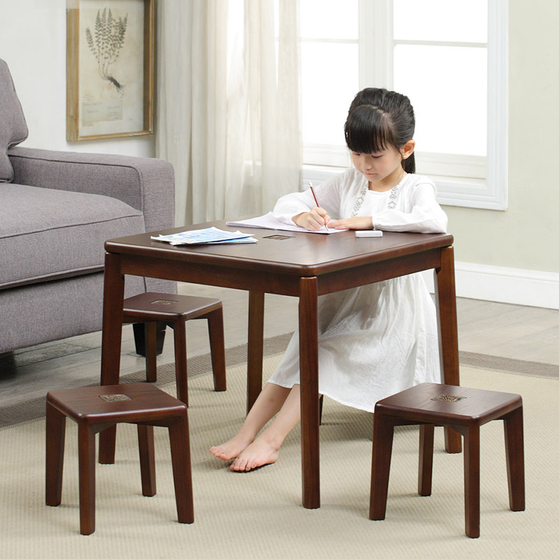 Solid Wood Learning Desk Chair Dining Chair Sofa stool Home small bench Bench Hyun Guan Changing Shoes bench Bench Tea Table Short Stool-Taobao