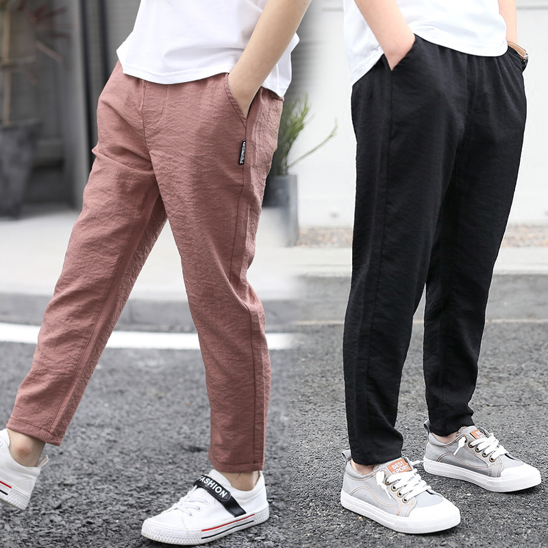 Chàng trai quần 5 mùa xuân và mùa thu 6 mỏng 7 học sinh tiểu học 8 sweatpants 9 chàng trai 10 trẻ từ 11 chùng quần quần 12 tuổi