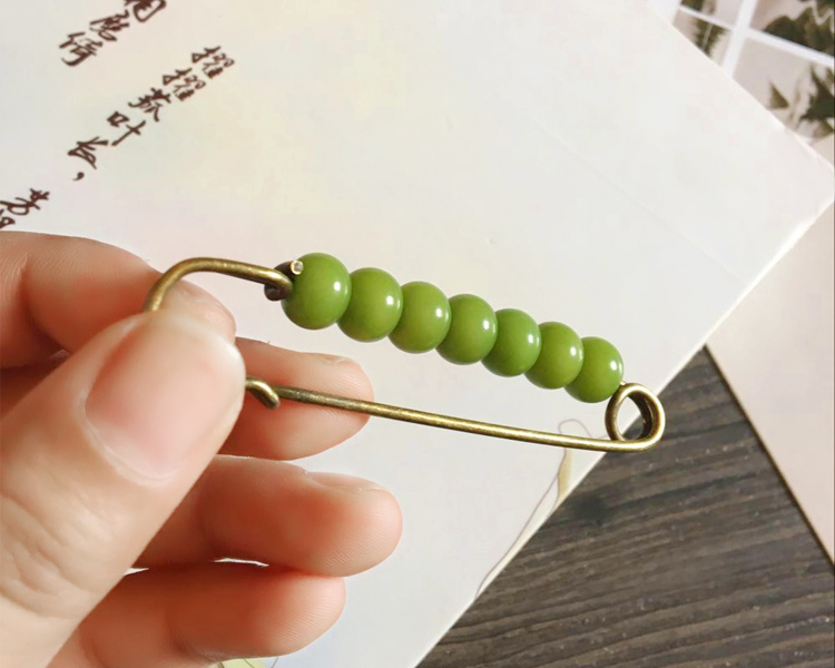 Vôi màu xanh lá cây nữ mô hình trâm corsage pin khóa khăn choàng áo len với Fan Art handmade phụ kiện trang sức phụ kiện cài áo vest nam