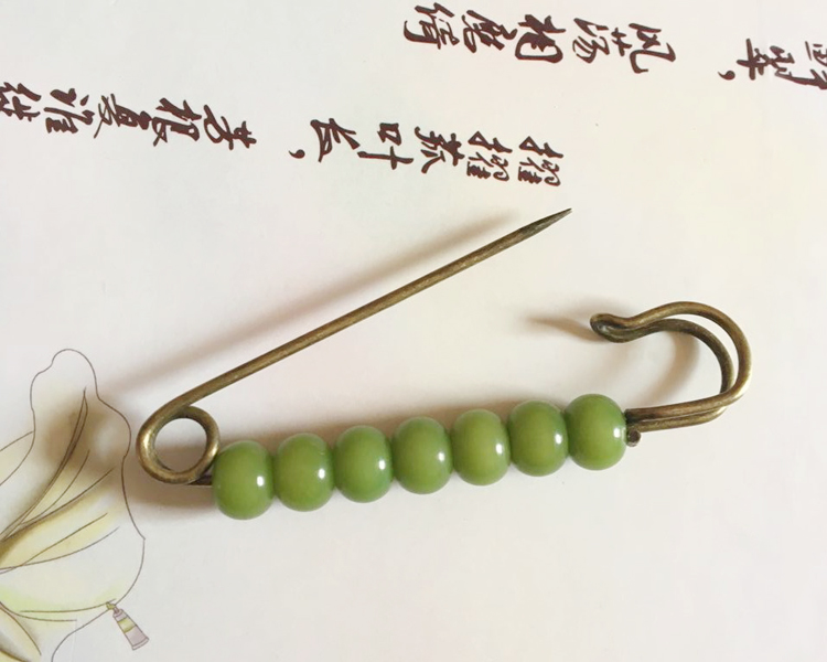 Vôi màu xanh lá cây nữ mô hình trâm corsage pin khóa khăn choàng áo len với Fan Art handmade phụ kiện trang sức phụ kiện cài áo vest nam