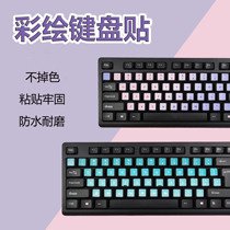 Painted Keyboard Stickers Colorful Cartoon Cute waterproof abrasion resistant and non-dropping color English membrane letter keys glued to universal