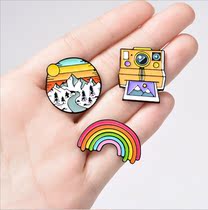 (Zero To 100) Chest Needle Tide Brooch Personality Tide Male And Female Biking Metal Retro Badge Decoration Wrap Cute