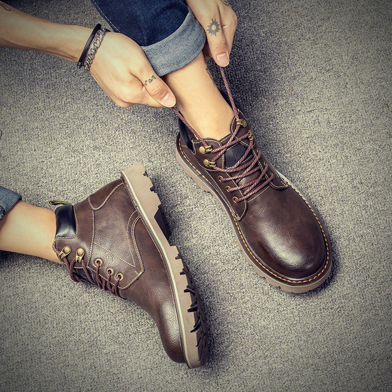 Tide Martin Boots men 2019 autumn and winter new British shoes with high shoes men snowy boots boots and boots boots