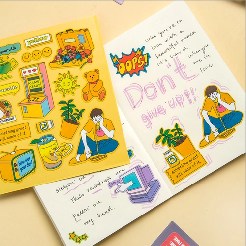 Мультяшная милая водонепроницаемая наклейка из ПВХ, в корейском стиле, планировщик