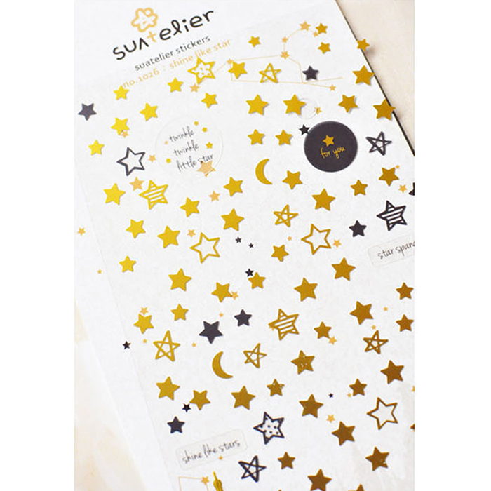 France Paris Starry Sky Hot Stamping Star Sticker DIY Handbook Album Sticker One piece into decorative stickers